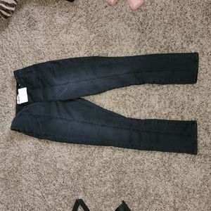 FREE PEOPLE BLACK RINSE HIGH WAMOTO TYPE JEANS SIZE 32 NWT